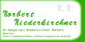 norbert niederkirchner business card